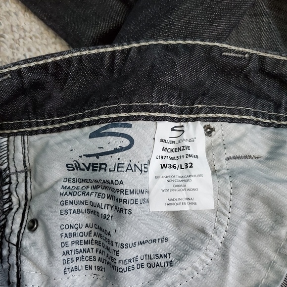 Silver Mickenzie slim bootcut distressed jeans D20 - Picture 5 of 8